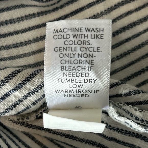 J. Jill Striped Embroidered V-Neck 3/4 Sleeve Top Womens Petite Large Blue White - Picture 8 of 12